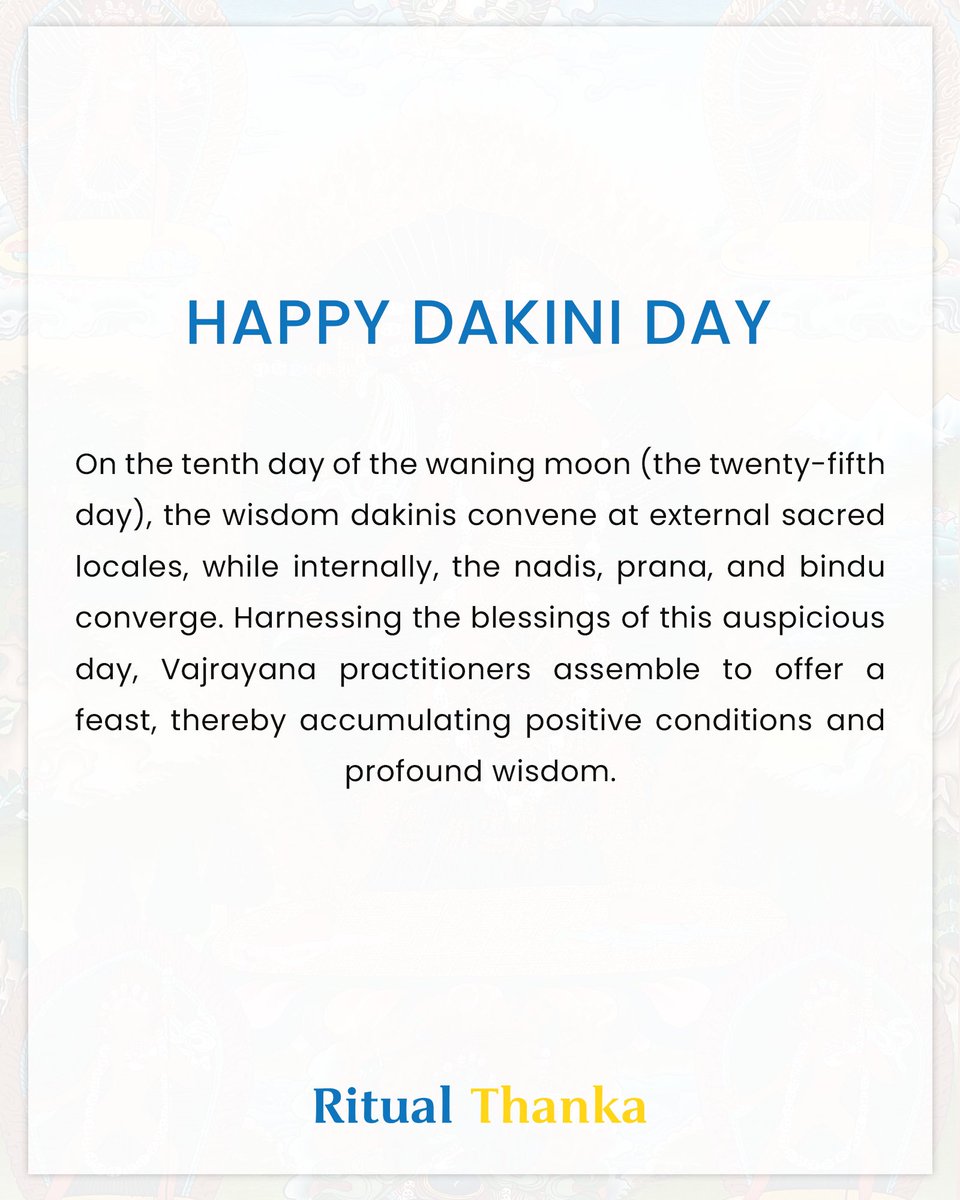 Ritualthanka's tweet photo. 🌸 On Dakini Day, we honor the wisdom and transformative energy of the dakinis. Their teachings guide us to balance both feminine and masculine energies, embrace change, and cultivate compassion and fearlessness. 🌙
Code: 6015
#ritualthanka #DakiniDay #DharmaPractitioners https://t.co/XWLtH3xZCh