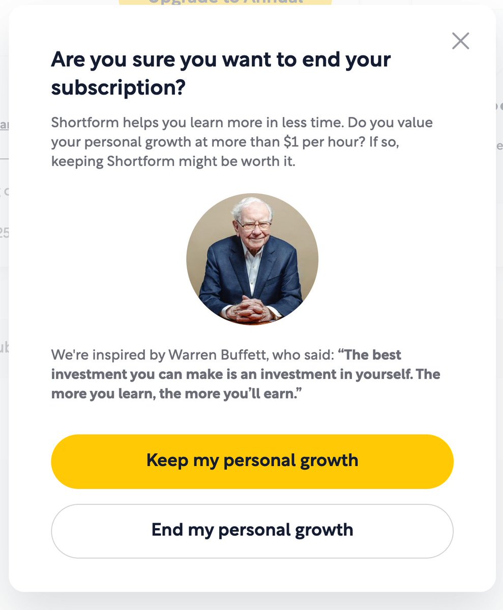 One of the most intense "Cancel subscription" forms I have ever seen. Can learn something from them!