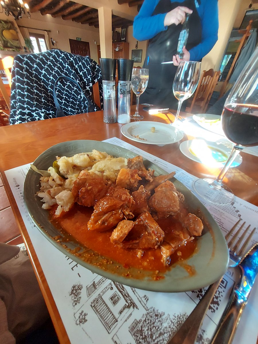 VioletteMalan's tweet photo. Good morning #foodfriday. Haven't had much to share food-wise lately, but we recently had lunch in Bubión, one of the small villages in the Alpujaras. First the dessert, a great homemade flan, then leg of lamb, rabbit, and steak, with Mark. The steak was great, but Mark? Tough. https://t.co/zyxqAmj19v