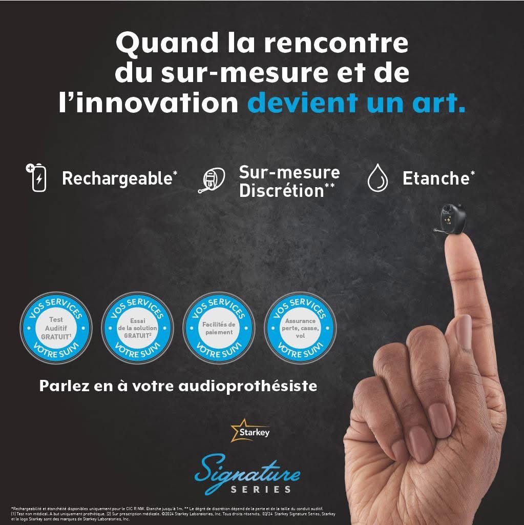 LaPassion57's tweet photo. Quand la rencontre du sur-mesure et de l’innovation devient un art
« Venez profiter des dernières auditives de Starkey Signature Series dans notre centre auditif.
Appelez-nous pour prendre un rendez-vous ☎️. #audition #audioprothesistes #aidesauditives https://t.co/jwtZKvDdGk