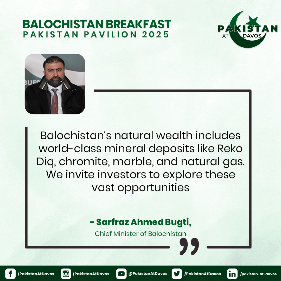 PakistanAtDavos's tweet photo. Balochistan’s natural wealth includes world-class mineral deposits like Reko Diq, chromite, marble, and natural gas. We invite investors to explore these vast opportunities.
~ @PakSarfrazbugti (@CMOBalochistan)

#CMBalochistanAtDavos #PakistanAtDavos #PathfinderGroup #WEF25 https://t.co/ZIwWXPiAov
