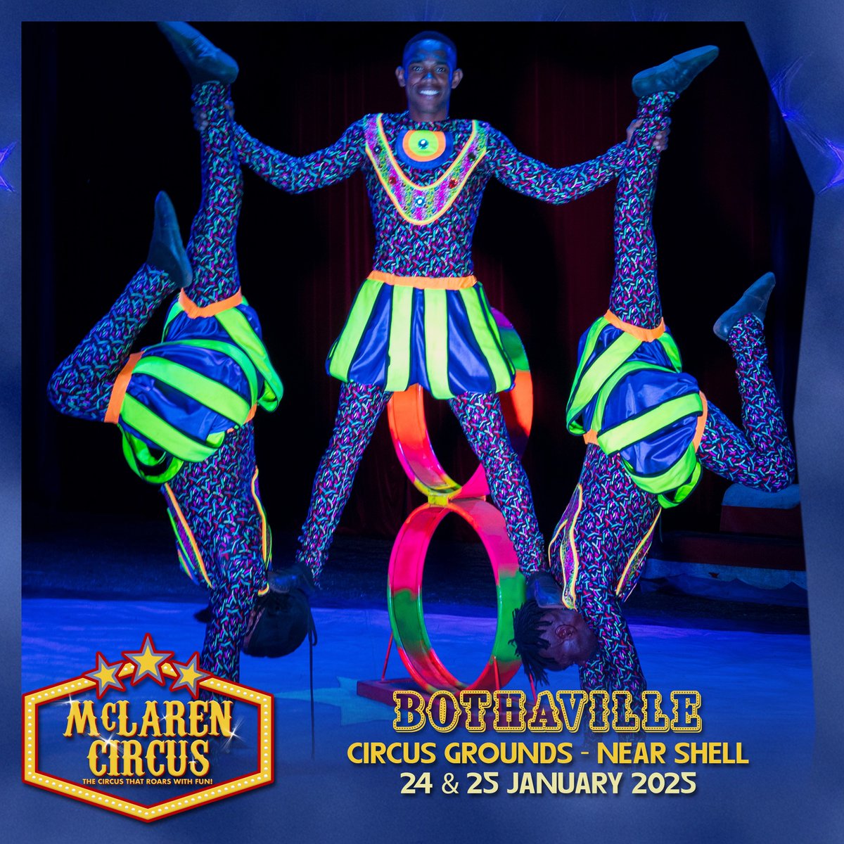 mclarenscircus's tweet photo. @mclarenscircus first of 3 Spectacular 2025 Shows in #Bothaville is scheduled for Tonight at 7pm πͺππ―π¦π΄πͺπ©π₯³π
π€‘πβ€οΈ
Coming Soon to #Kroonstad #Welkom #Theunissen & #Bloemfontein #FreeState #FreeStateZA #LoveCircus #GalaxyS25Studio
Buy Tickets Online: https://t.co/Y5XPaa2p2g https://t.co/gfiORTUjD2