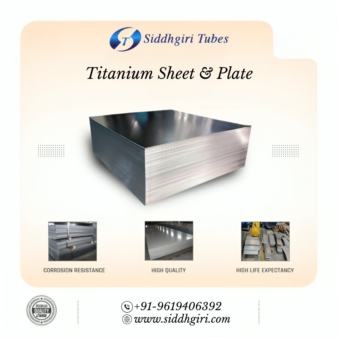 JeetMehta96's tweet image. Premium Quality Titanium Sheets &amp;amp; Plates
Siddhgiri Tubes is your trusted partner for high-grade Titanium Sheets &amp;amp; Plates.
Looking to import Titanium Sheets &amp;amp; Plates from India? Let’s connect!
🌐 Visit: siddhgiri.com
📞 Call: +91-9619406392
#TitaniumSheets #TitaniumPlate