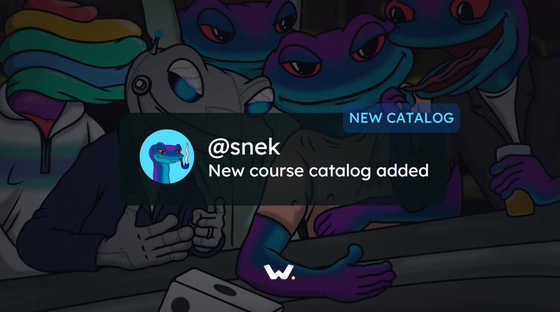 📚NEW CATALOG: SNEK📚
We are thrilled to announce the release of the <a href="/snek/">Snek</a> Catalog: a 2-Course Series on <a href="/snekbot_io/">SNEKbot</a> and <a href="/snekx_io/">Snekx | beta</a>.

Learn how to trade Cardano tokens on TG or create your own Token with this amazing Series!