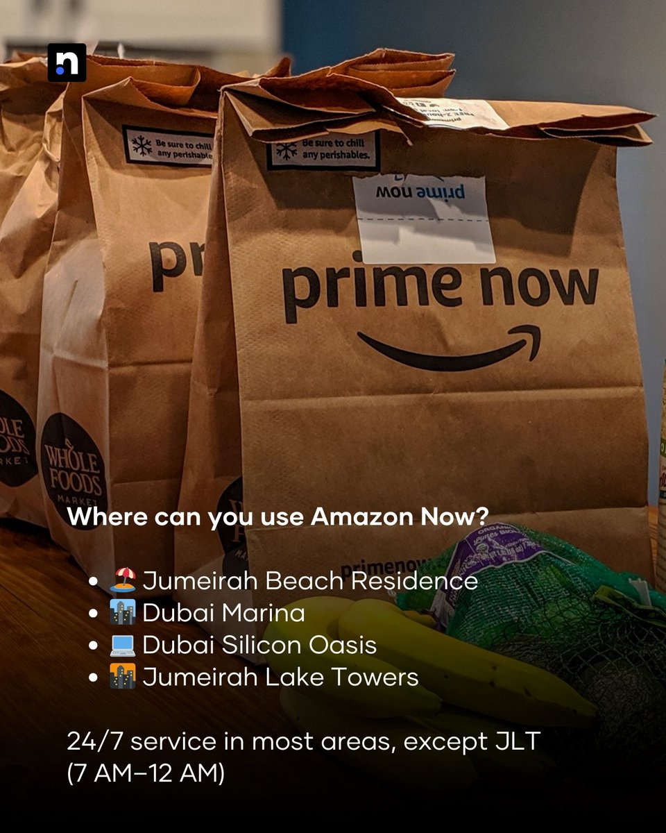 NuktaDubai's tweet image. Amazon Now has launched in Dubai, offering instant delivery on a range of products.

#AmazonAE #Dubai #InstantDelivery #Ecommerce #Nukta #NuktaDubai