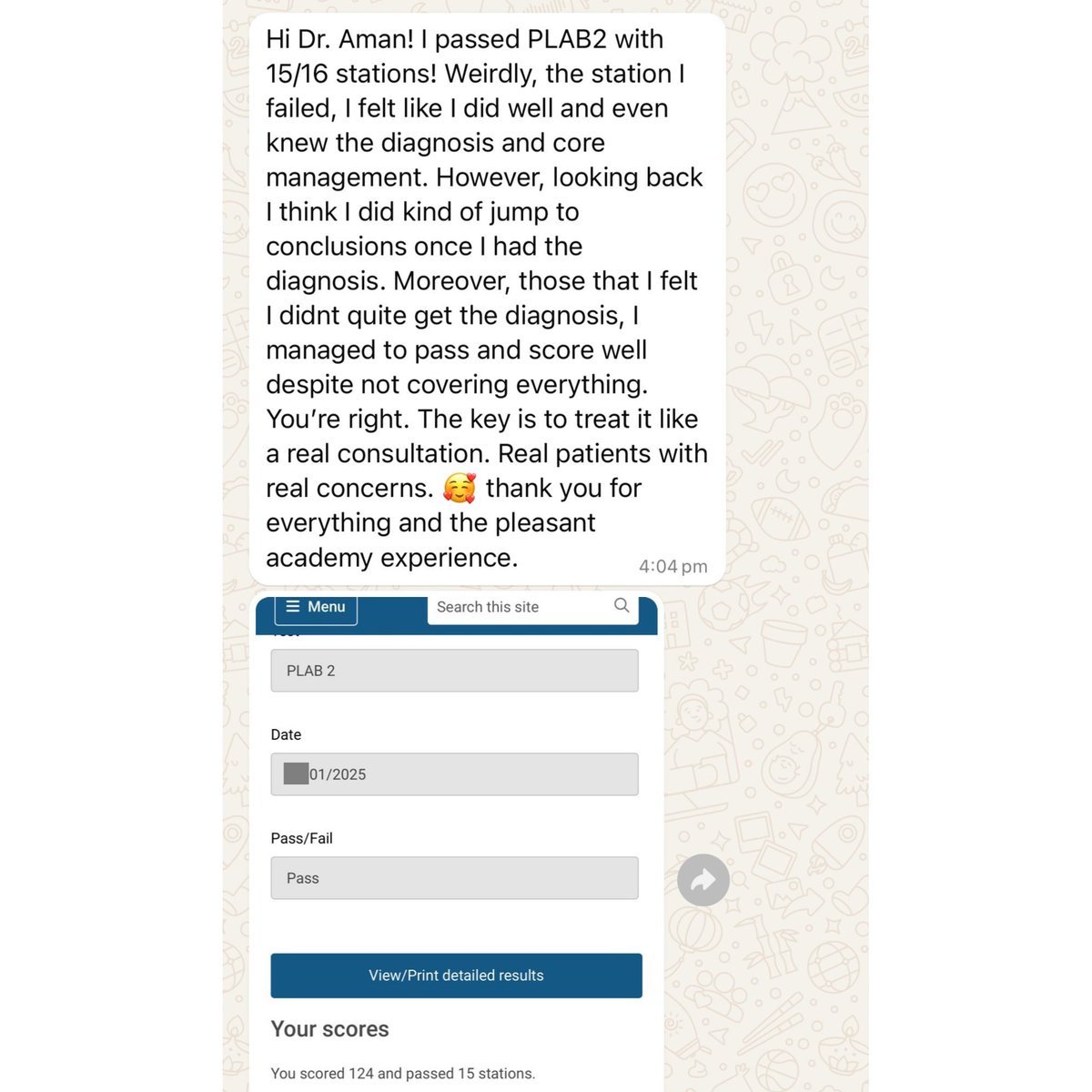 🙌 Congratulations! Another PLAB 2 Pass!!!

👉 All PLAB 2 Courses and Resources: aroramedicaleducation.co.uk/plab-2/

#CanPassWillPass #iWentWithArora #MedEd