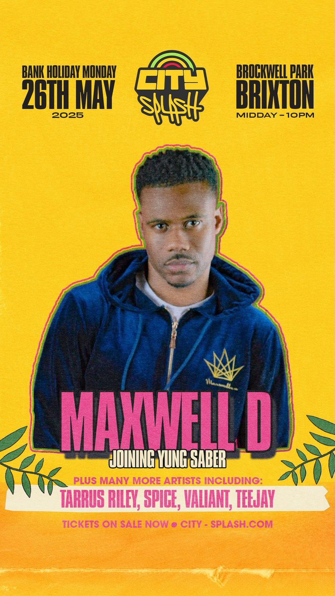 Maxwell D (@maxwelld1) on Twitter photo Also catch me live at <a href="/CitySplashFest/">CitySplashFest</a> with my bro <a href="/yungsaber/">YUNG SABER #TUMPBOSS</a> we got something fire you guys 👑❤️🙏🏾 Also catch me live at <a href="/CitySplashFest/">CitySplashFest</a> with my bro <a href="/yungsaber/">YUNG SABER #TUMPBOSS</a> we got something fire you guys 👑❤️🙏🏾