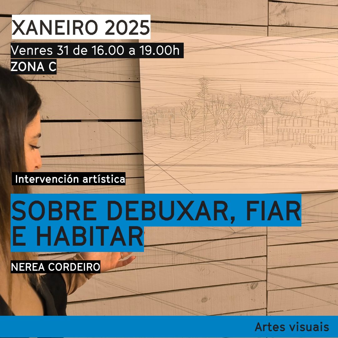 CCultura's tweet photo. 🎨O venres 31 de xaneiro, a Zona C converterase nun espazo vivo coa intervención en directo de Nerea Cordeiro
🗓️ Venres, 31 de xaneiro
🕒 De 16.00 a 19.00 h
📍 Zona C
Agardámosche!
#CompostelaCultura #ArtesVisuais #ZonaC
@PazodeRaxoi https://t.co/UZxVKOpdFN