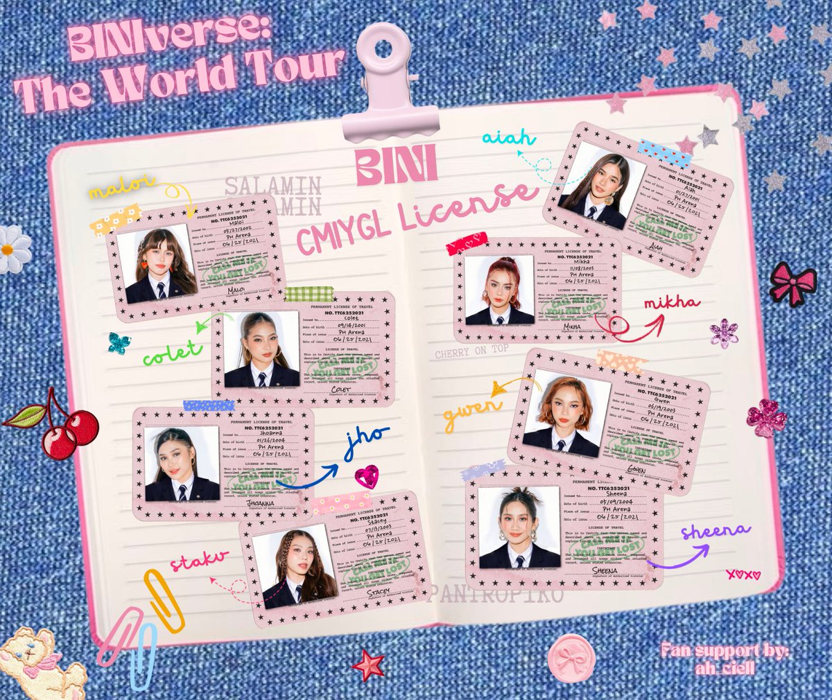 BINIverse: The World Tour⋆. ˚ 🧸ྀི
Fan support by: <a href="/ah_ciell/">yves🐚✨</a> ୨ৎ

𐙚 mbf, like &amp; rt
𐙚 1:1 ratio (show proof on dday)
𐙚 open for on the spot trades 
𐙚 donations are highly appreciated🤍
 
#BINI #BINIVerseWorldTour2025