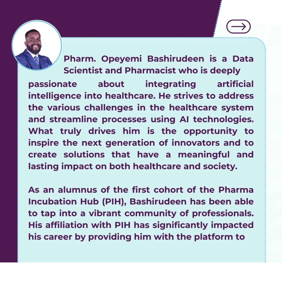 hub_incubation's tweet photo. ✨ Alumni Spotlight Series.

Guess who we have here🥳🔥
We are thrilled to shine the spotlight on the achievements of our distinguished alumnus, Bashirudeen Opeyemi, who has established himself as a skilled professional in Data Science and Blockchain Development.
 #professional https://t.co/L0tMjsDwg5