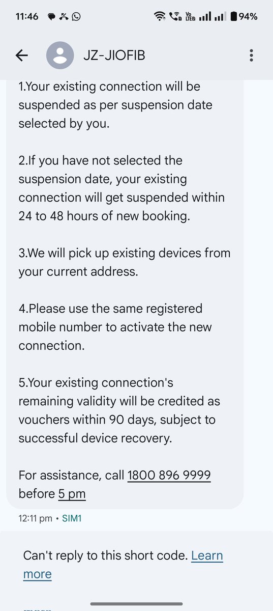 PBahulkar's tweet photo. @JioCare Send me the legal terms and conditions via email, you will also need to prove in consumer forum that you told me that condition and I agreed, you won't be able to because it didn't happen, on the contrary I was assured of this, see attached screenshot @aajtak @consumerforum_ https://t.co/YSndXW7mRq