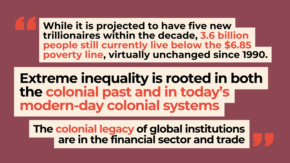 JustUnitedEdge's tweet photo. @Oxfam 's 2025 Davos report reveals that the world is on track to have five trillionaires by the end of the decade, with a significant portion of billionaire wealth stemming from inheritance, cronyism, and monopolies. Download the full report here https://t.co/i83qOkC7fy
#Davos https://t.co/ZMF0qufOrU