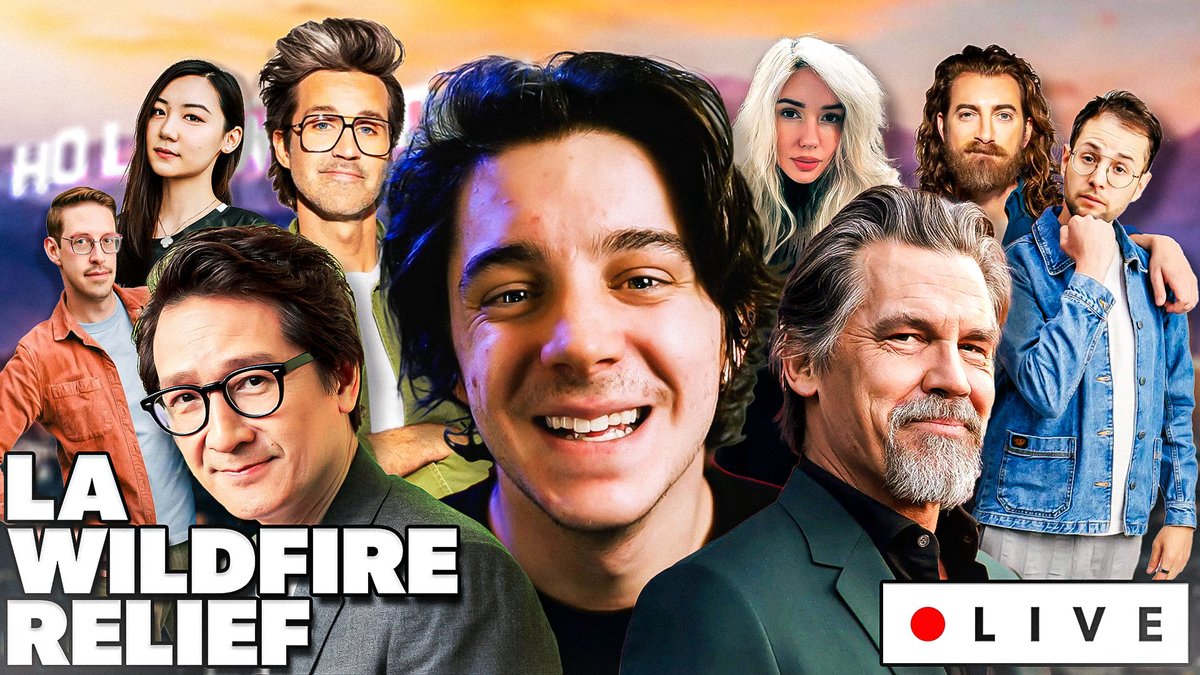 ethannestor's tweet image. GOING LIVE TOMORROW AT 10AM PACIFIC ON MY TWITCH AND YOUTUBE TO RAISE MONEY FOR WILDFIRE RELIEF IN LA. FEATURING INSANE GUESTS LIKE JOSH BROLIN, KE HUY QUAN, BEN SCHWARTZ, TRY GUYS, RHETT AND LINK AND MANY MORE. BE THERE.