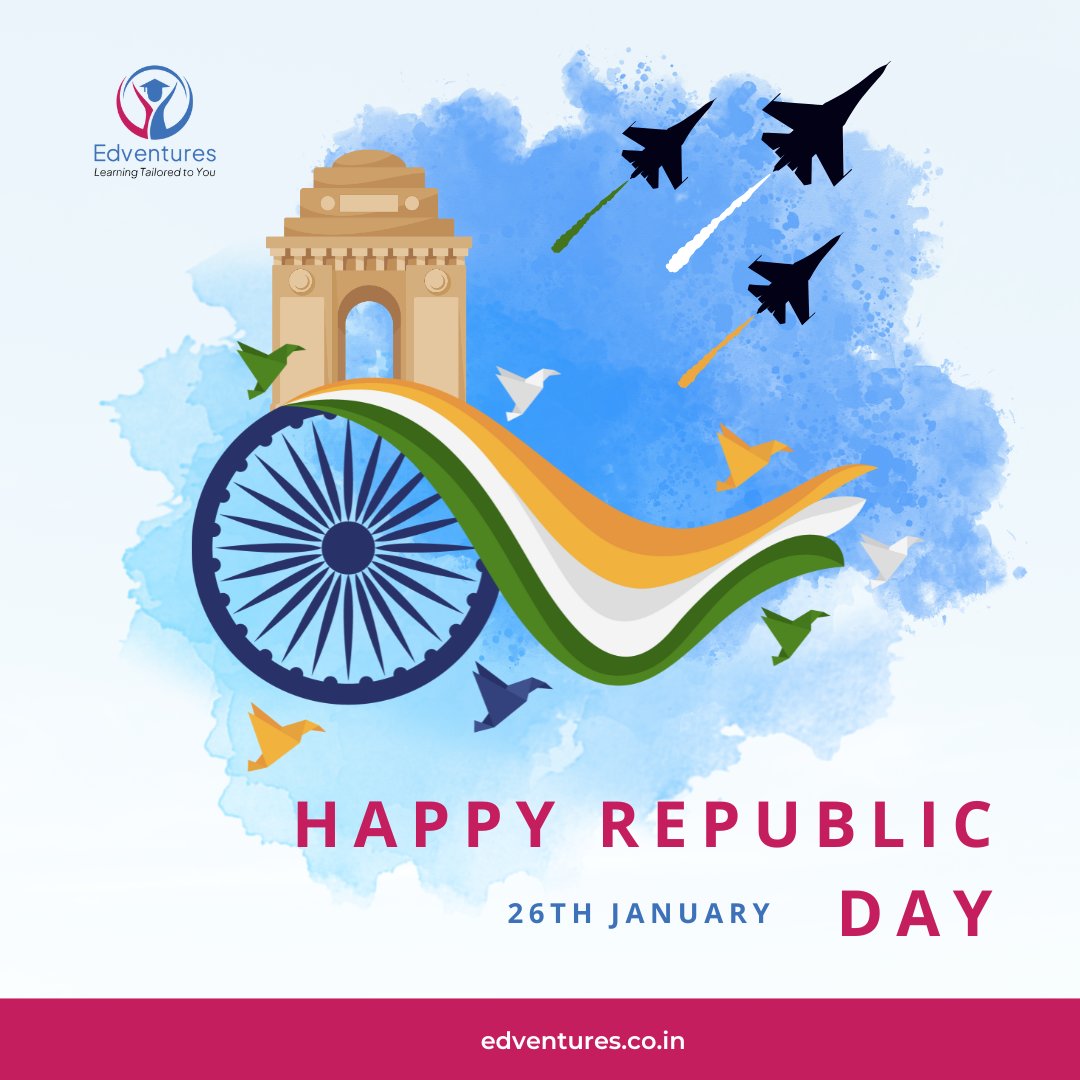 Edventures_in's tweet photo. 𝗦𝗼𝗮𝗿𝗶𝗻𝗴 𝗛𝗶𝗴𝗵 𝘄𝗶𝘁𝗵 𝘁𝗵𝗲 𝗦𝗽𝗶𝗿𝗶𝘁 𝗼𝗳 𝗜𝗻𝗱𝗶𝗮!

This Republic Day, let’s honor the wings of freedom that allow us to dream, achieve, and reach new heights.

𝗝𝗮𝗶 𝗛𝗶𝗻𝗱!

#RepublicDay #ProudToBeIndian #FutureInAviation #AviationAcademy #DreamsTakeFlight https://t.co/stncL6XSUg