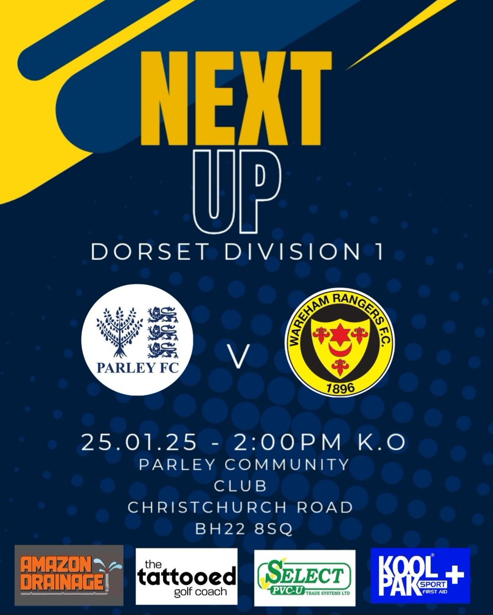 Tomorrow we welcome @warehamrangersfc to Christchurch Rd,  After sharing a points on the opening day of the season. This is sure to be a good one with it being 2nd v 3rd in the league table ...

2pm ko 
#yellows