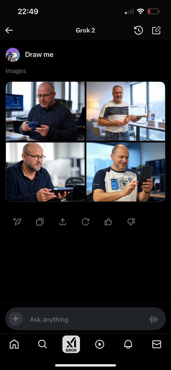 SorgxSorg's tweet photo. First time using #GROK  - yikes. 

For the record, I’m not bald, nor am I an engineer (or whatever this vibe is), I don’t have 6 fingers or 2 hands on one arm. 

But now I’m questioning everything. https://t.co/oECeq7Ff7N