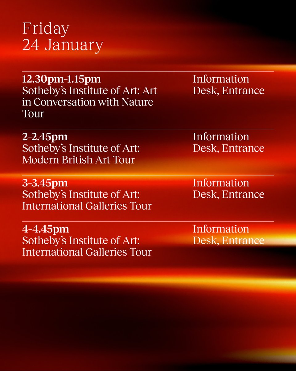 There's so much to be inspired by today at London Art Fair - we're open from 11am - 7pm at Islington's Business Design Centre. Browse the full programme here 👉 bit.ly/4fJJTAt

#LondonArtFair #LAF25