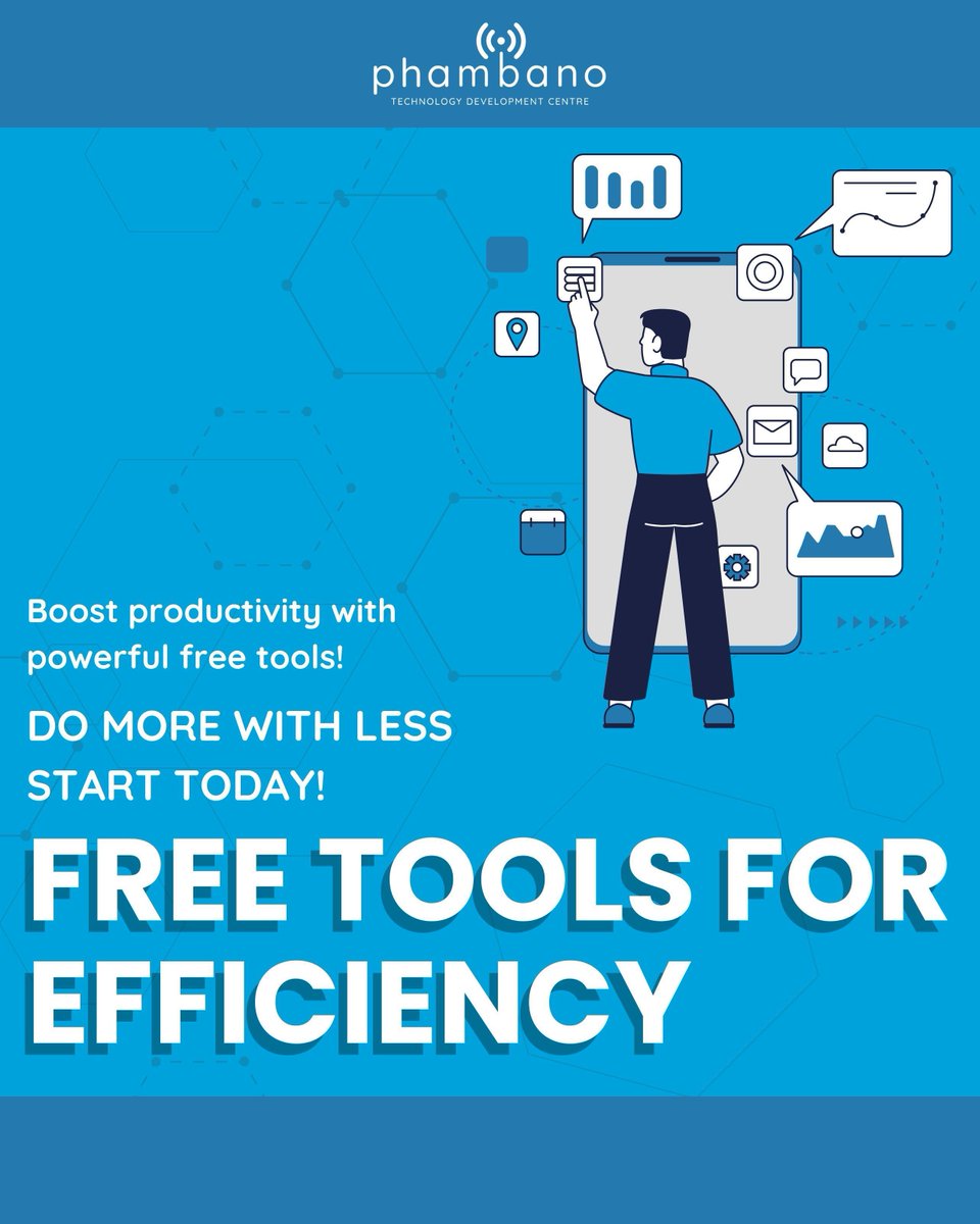 PhambanoTech's tweet image. Free Tools for Efficiency 👇 

There are powerful free tools out there! From Canva for design to Asana for project management, take advantage of tech resources that help you do more with less.

#FreeTools #NonprofitResources #EfficiencyHacks #PhambanoTech