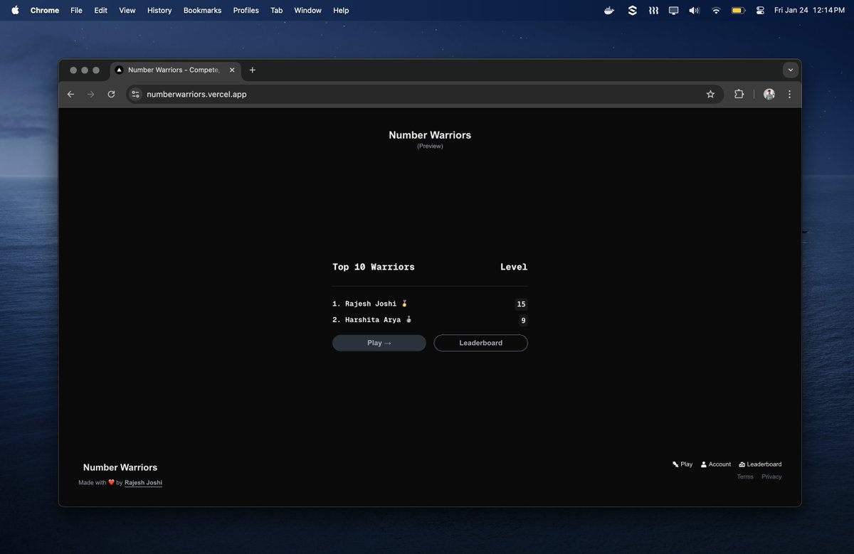 rajeshjoshi_dev's tweet image. I&apos;ve made Number Warriors multiplayer now

Try the Game numberwarriors.vercel.app

#buildinpublic #indiehackers #Maths #game