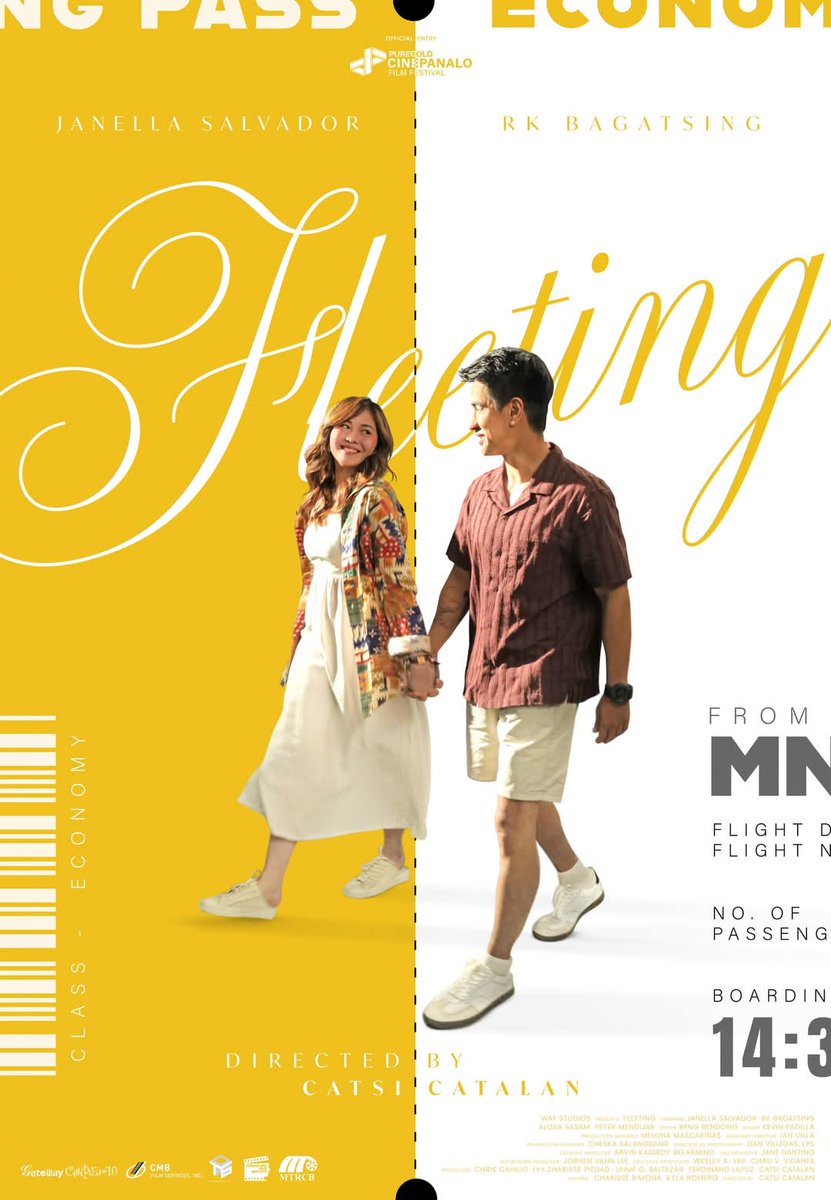 JANELLAsters's tweet photo. 📽: 2025 Puregold CinePanalo Film Festival [Full Length Film Category]

🗓: On Gateway Cinemas from March 14 to 25, 2025

Title: Fleeting
@superjanella @rkbagatsing 

Directed by: Catsi Catalan

"A dreamer who wants to fly around the world meets an unambitious heir with whom she forges an improbable romance." 💛

#JanellaSalvador #RKBagatsing