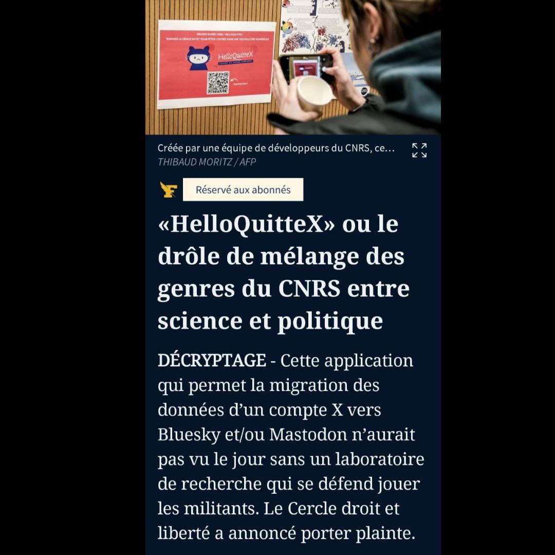 CercleDL's tweet image. &quot; Le #CercleDroitEtLiberté, une association de juristes, a annoncé ce jeudi porter plainte auprès du procureur de la République, accusant l’application «#HelloQuitteX» de «pousser au boycott de X pour des raisons idéologiques». 

Il les accuse entre autres de «détournement de…