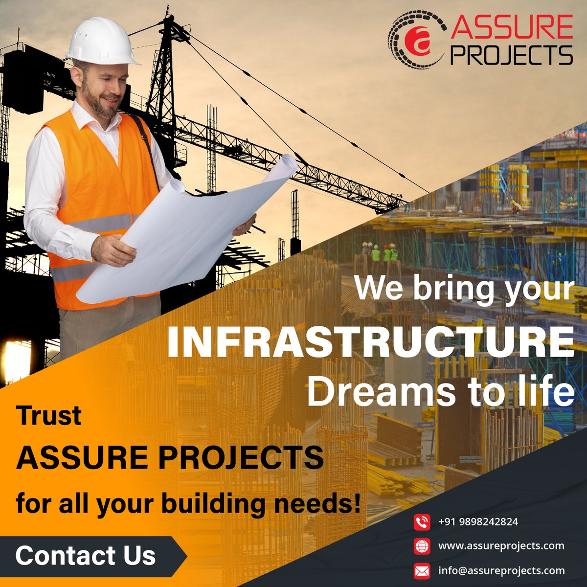 Assureprojects's tweet image. At @Assureprojects, your project is in safe hands. We ensure every detail is taken care of, from concept to completion. Let's build something extraordinary together!
Get In Touch:
Visit assureprojects.com
#ConstructionServices #BuildingYourDreams #ResidentialConstruction