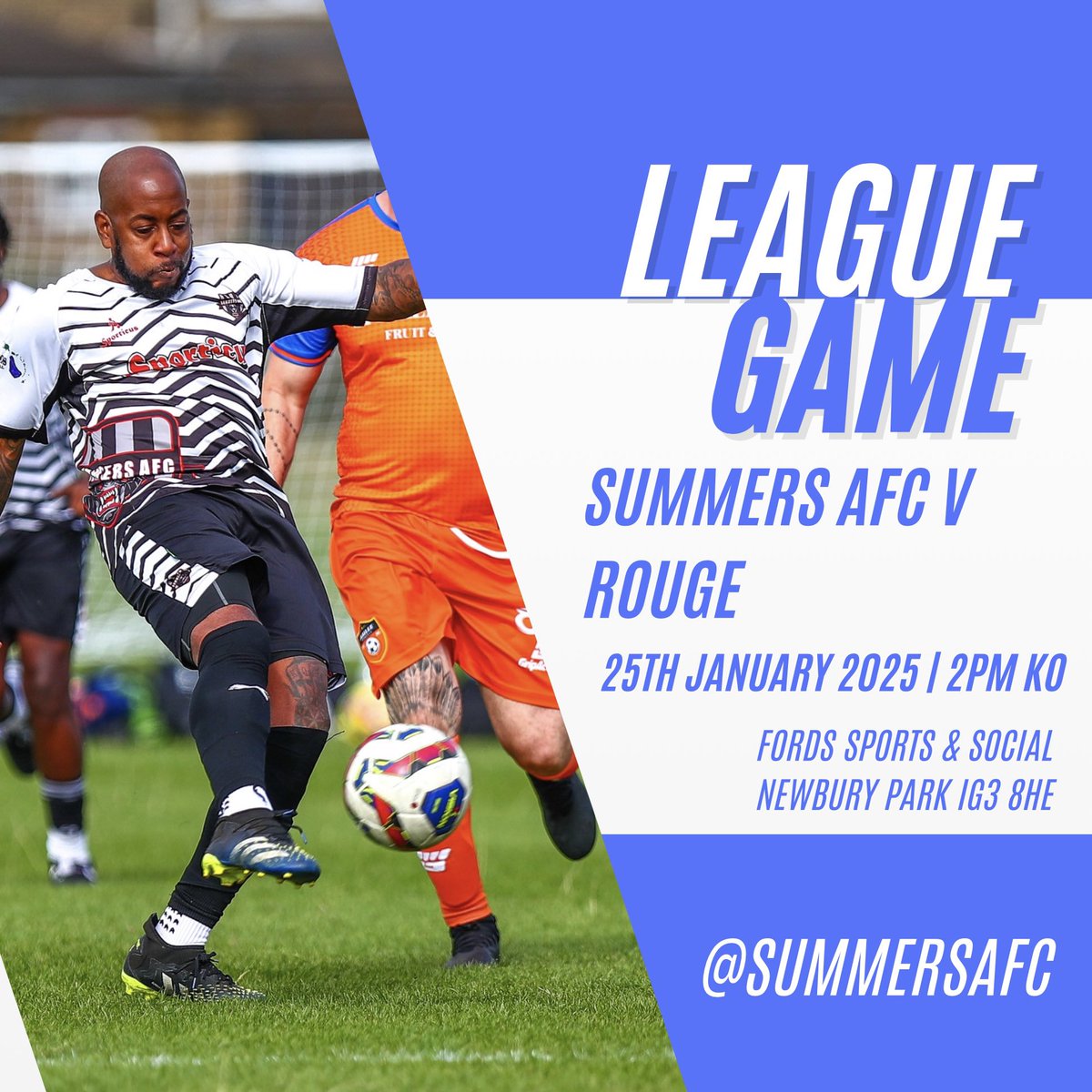 BIG GAME MENTALITY!…⚽️

We’re finally back at our home ground after almost 2 months &amp; face another big game against Rouge who are 2pts behind with a game in hand so yet another must win game..

<a href="/EssexVetsLeague/">Essex Vets League</a>
