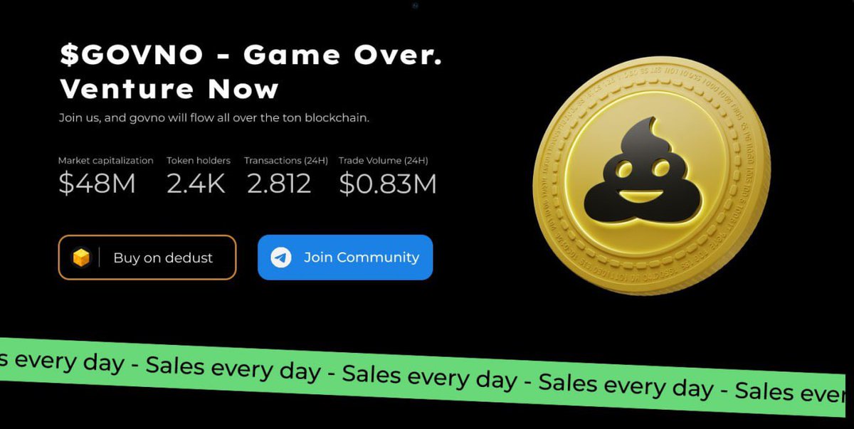 Pavloff_NFT's tweet photo. 🚀 $GOVNO is taking over TON! 🚀

With a $48M market cap, 2.4K holders… $GOVNO is making waves in the TON blockchain 🚨

Ranked #2 on CoinMarketCap’s Community Votes with 3,326 upvotes, this token is proving its strength. Even with a slight dip to $57.77, it’s holding strong with $510K+ in daily volume.

✅ $GOVNO is just getting started, and the community is blowing up fast, pulling in “ton“s of people.

#Crypto #TON #GOVNO #DeFi #Blockchain