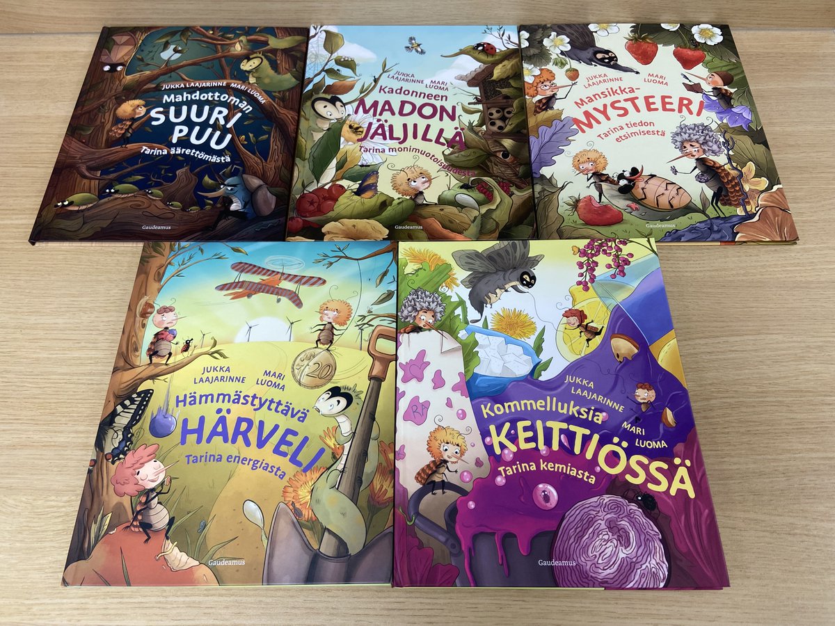 Joka kolmas vuosi lasten- ja nuorten tietokirjoille myönnettävä Tieto-Lauri-palkinto annettiin eilen Jukka Laajarinteen ja Mari Luoman kirjasarjalle Riikkisen ja Oukan seikkailuista. Lämpimät onnittelut! <a href="/gaudeamuskirjat/">Gaudeamus</a> #tietokirja #tietokirjat #kirjatwitter