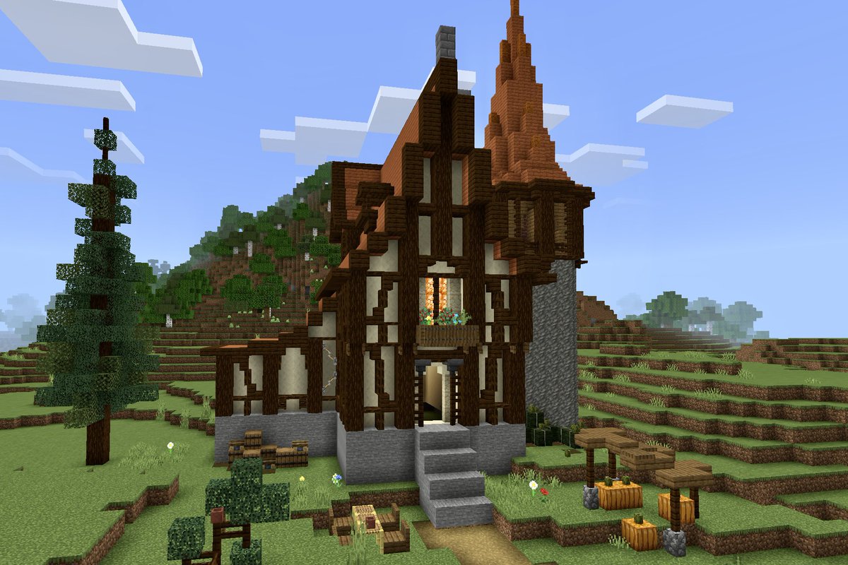 CBr2F2's tweet photo. A small house  by the mountain 

#Minecraft #Minecraftbuilds #minecraft建築コミュ https://t.co/Y4slHlCRIy