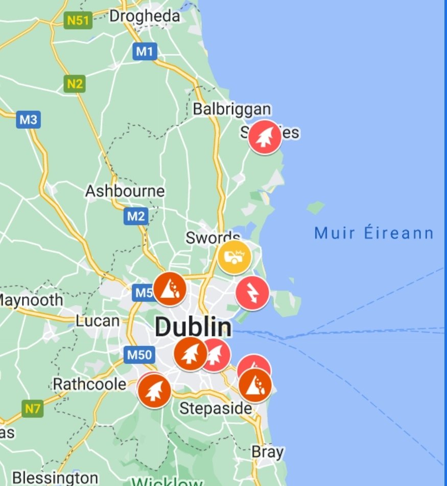#StormÉowyn Our interactive map of Dublin incidents is now live.  

Click the link below to view. bit.ly/DFBStormEowyn  

999/112 is the only way of contacting us in an emergency.  

#StormEowyn
