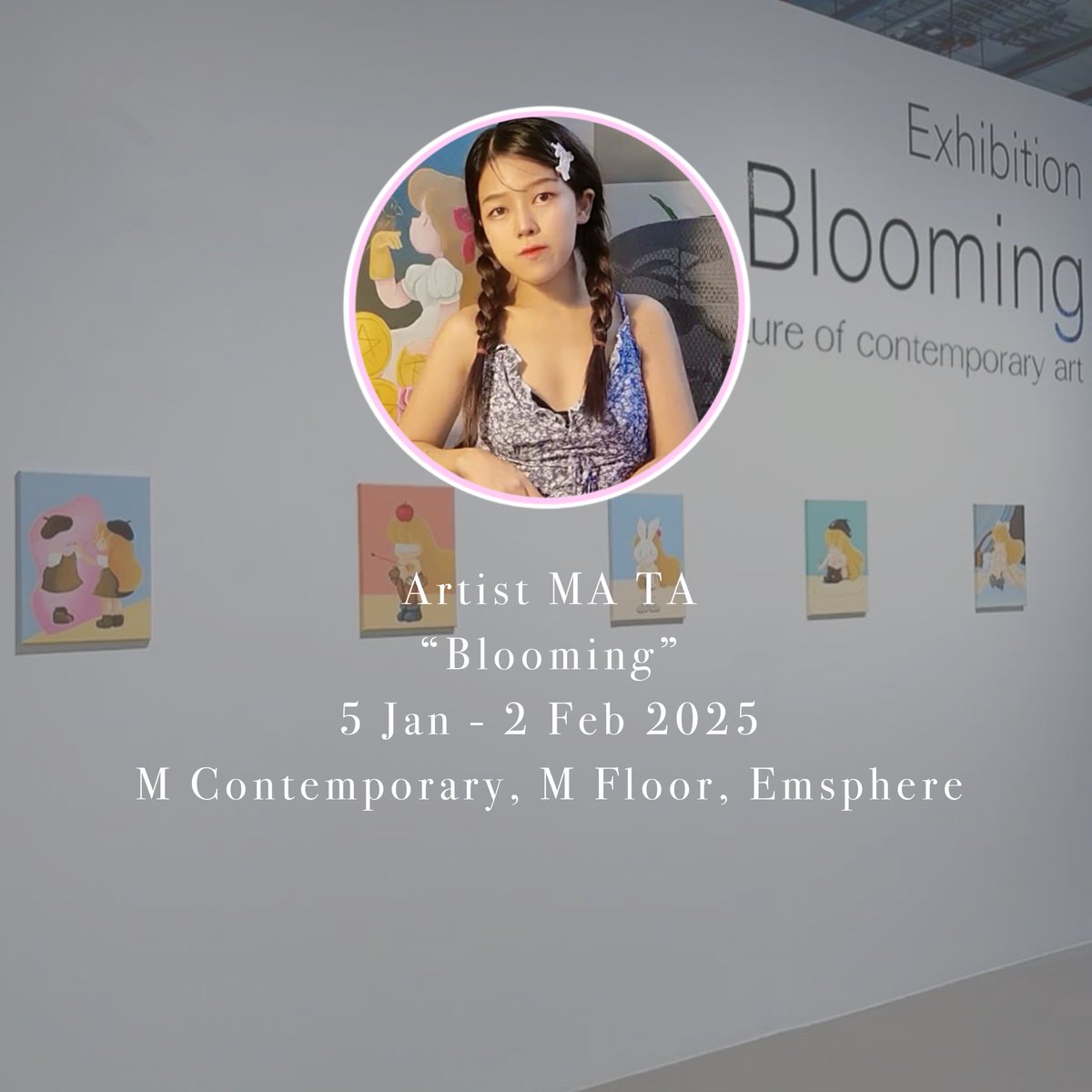 Character design น้องมาตา ค่ะ
“Blooming”
5 Jan - 2 Feb 2025
M Contemporary, M Floor, Emsphere 
เป็นเรื่องราวของปรัชญาญี่ปุ่นทั้ง 5 ผลงานค่ะ
Acrylic on canvas
Artist IG : <a href="/mata_mataartist/">MA TA</a> 
#McontemporaryAtEmsphere
#Mcontemporarybkk 
#art #artgallery #Emsphere #Emdistrict