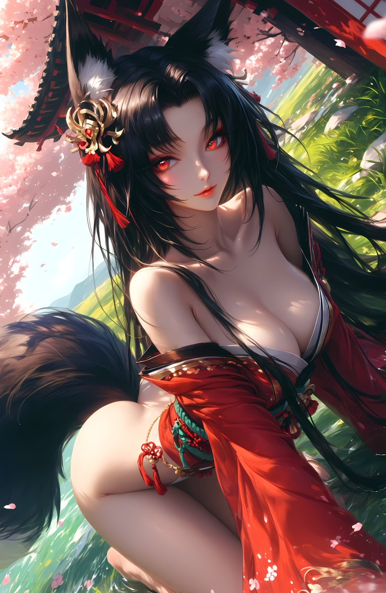 Kuroneko__x's tweet photo. FoxyFriday 🖤🌸 https://t.co/6iFmHZfgbW