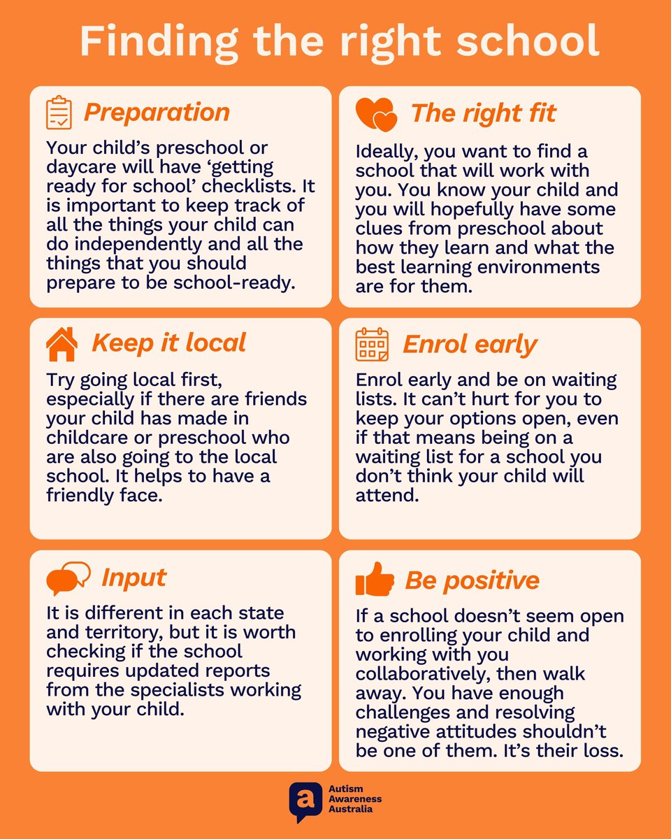 AutismAwareAus's tweet image. Choosing the right school for your child is a big decision, particularly if your child is on the #AutismSpectrum. Discover the key things to consider when deciding on a school: buff.ly/4ezUAVP

#AutismSupport #NavigatingAutism #InternationalDayOfEducation