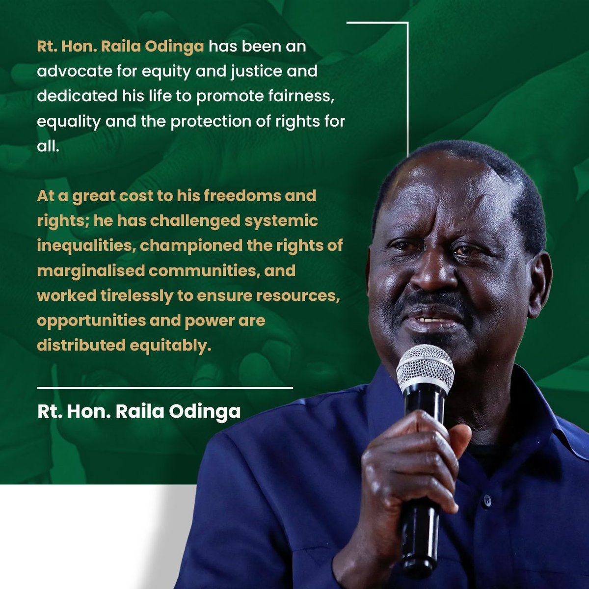 DirectorKinyua's tweet photo. Raila Odinga is a true son of Africa through and through! He has witnessed the continent's greatest triumphs and it's most challenging trials!
#TheAfricanLion https://t.co/2PE1FKY4s5