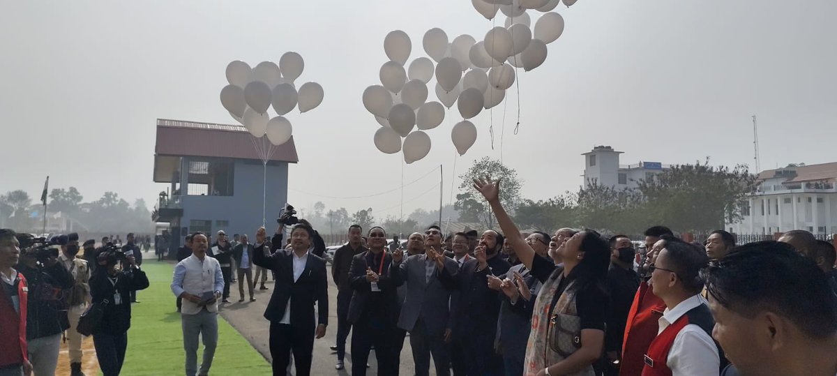 jacob_zhimomi's tweet photo. Joined HCM @CmoNagaland for the inauguration of Sammogooting stadium under Chumukedima district this morning. Congratulations to the citizens of the district! Grateful to you sir.
#constituencyupdates
@MyGovNagaland https://t.co/6UcR3CGd85