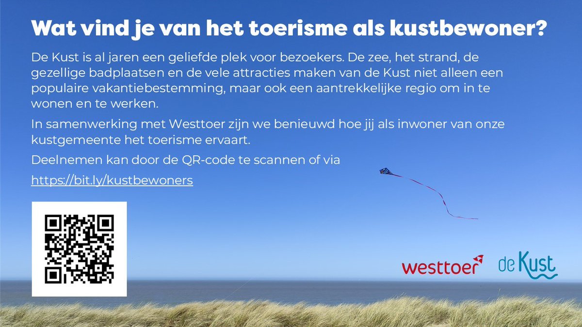 🌊✨ Wat vind jij van het toerisme aan de kust? ✨🌊 Westtoer wil weten hoe inwoners het toerisme ervaren. Deel jouw mening en maak kans op een cheque van 250 euro van Vlaanderen Vakantieland! 💸🎉