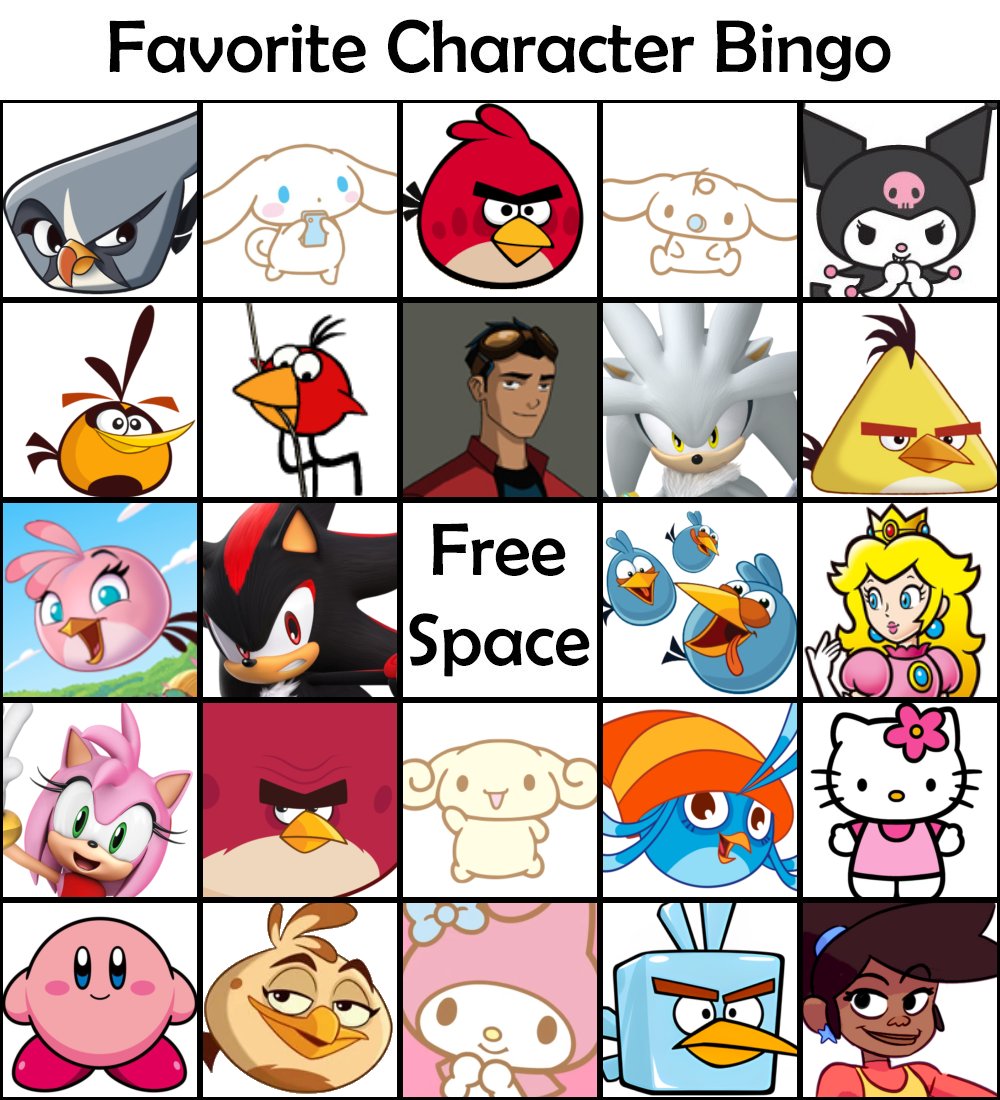 ShofieS34030's tweet photo. My Favorite character bingo 
#favoritecharacterbingo #Crossover #Random #meme #ibispaintx https://t.co/5EET3bCWWg
