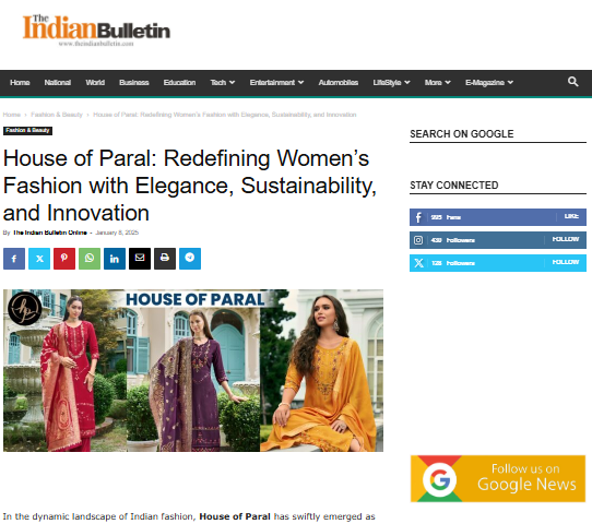 houseofparal's tweet photo. ✨ Serving looks that make heads turn, and hearts flutter! - THE INDIAN BULLETIEN ✨

 We're thrilled to be recognised for our commitment to a sustainable style that empowers women.
https://t.co/16r02FBnk8
Visit our website to Shop the incredible fashion:
https://t.co/jIbKTIhxwS https://t.co/eRTmv9u2gR