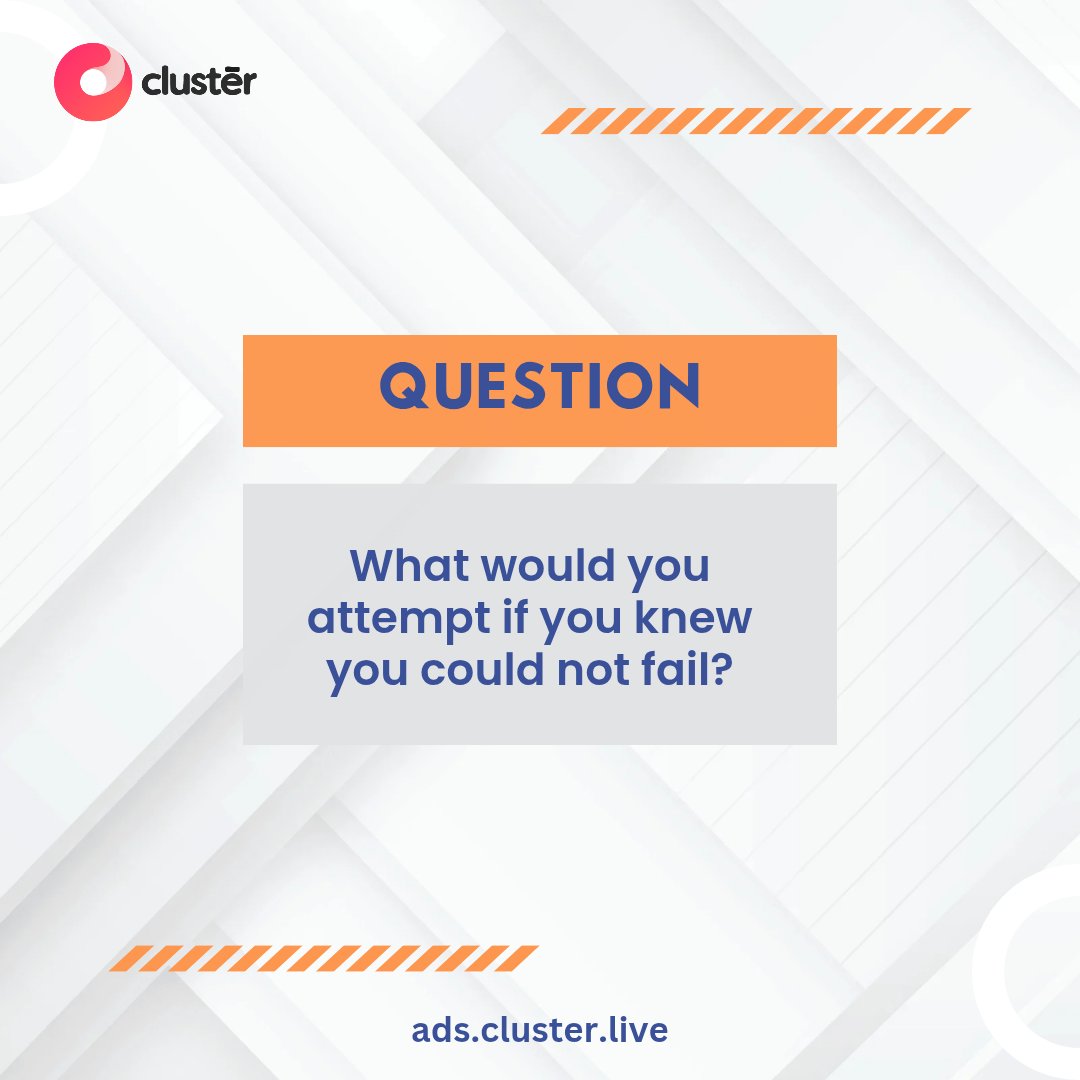 clusterliveapp's tweet photo. What would you attempt if you knew you could not fail?
Let's us know in the comments section
#clusterlive #friday #tgif #Weekend #passiveincome #businesowner #business https://t.co/kUoBgSvpyN