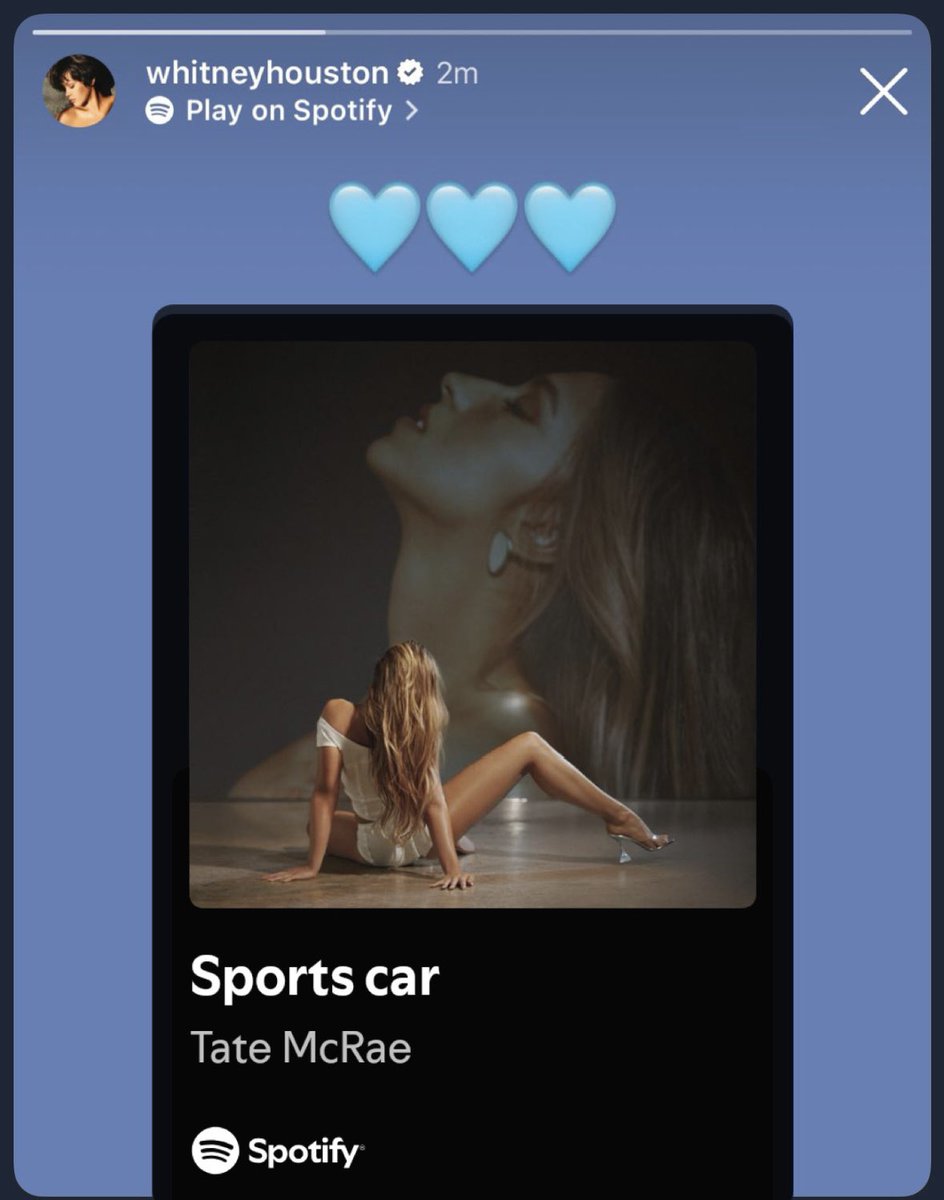 Whitney Houston shows love to Tate McRae in new Instagram story 🩵