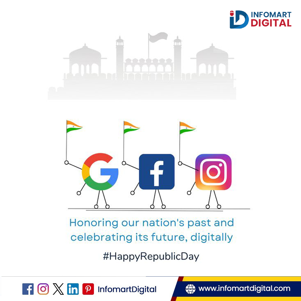 InfomartDigital's tweet photo. Happy Republic Day from Infomart Digital Marketing Agency!

Infomart Digital
📞: +91 80809 20709
📌: Mumbai.

#InfomartDigital #Infomart #CelebrateRepublicDay #JaiHind #IndianRepublicDay #ProudToBeIndian #RepublicDay2025 #HealthyIndia #SoarHigh #DigitalWithPurpose #DigitalGrowth https://t.co/0jtZYsV7SG