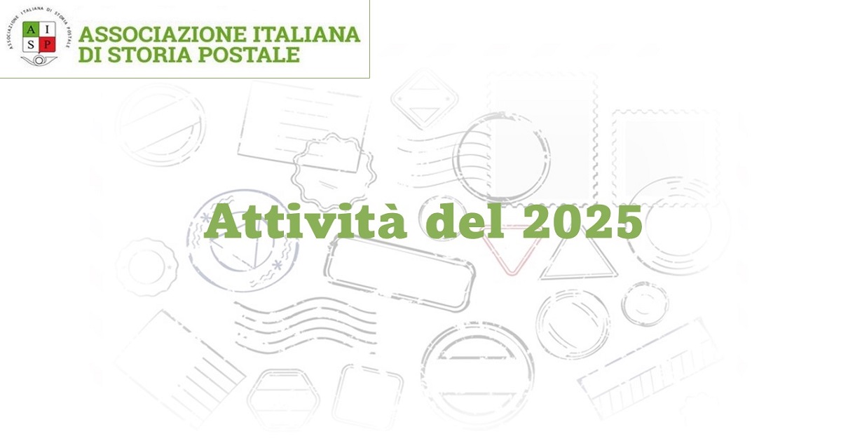 AISP1966's tweet photo. LE ATTIVITA' AISP NEL 2025

Nella pagina Facebook https://t.co/ChsTK1ycct il dettaglio delle attività

#stamp #sello #timbre #briefmarken #filatelia #socialmedia #italy #italie #italien #philatelie #philately #francobollo #storiapostale #postalhistory #aisp #attivita #activities https://t.co/eroGSYjwY2