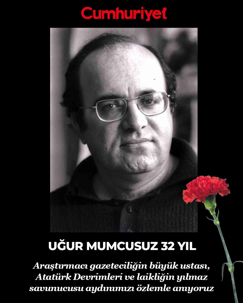 UĞUR MUMCUSUZ 32 YIL...

Araştırmacı gazeteciliğin büyük ustası, Atatürk Devrimleri ve laikliğin yılmaz savunucusu aydınımızı özlemle anıyoruz.  #uğurmumcu