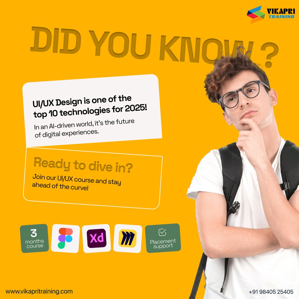 VikapriT's tweet photo. The Skill in #highdemand for 2025! The #uiuxdesign field is booming, and companies are actively seeking skilled professionals:
#ProductDesigner, #UIUXdesigner, #InteractionDesigner, #UserResearcher, #VisualDesigner
Learn UI/UX Design in just 3 months at #VikapriTraining! https://t.co/prhzBrzIAN