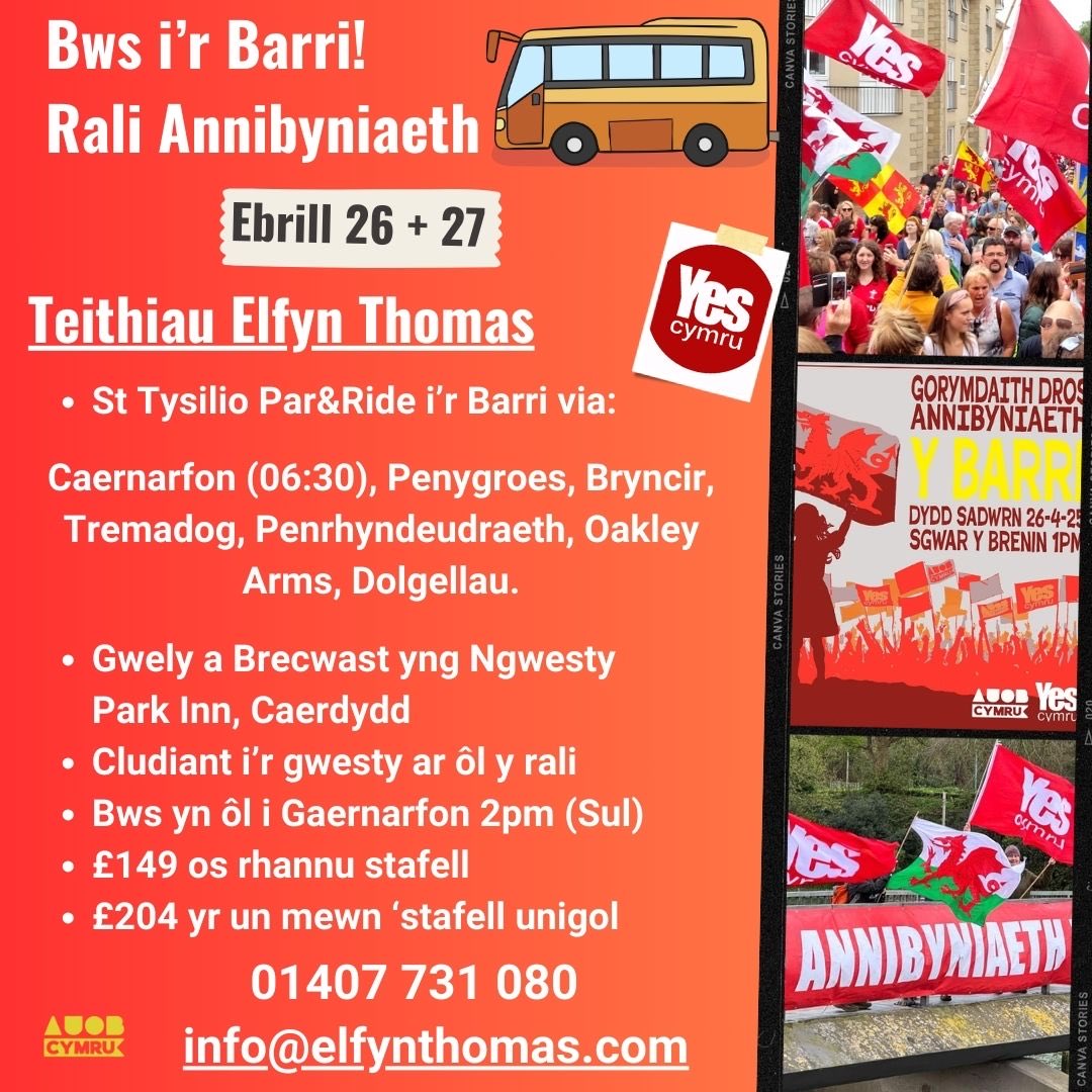 🚌🚌🚌Barod am y Barri? 🚌🚌🚌 Bws o’r Gogledd-Orllewin 
#yescymru