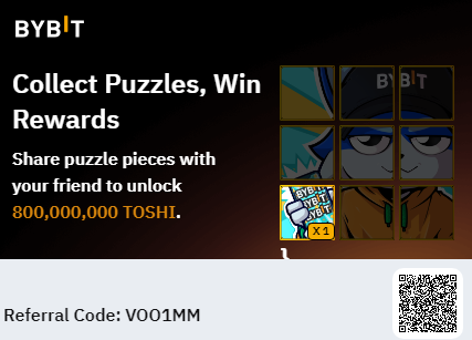 Your friend has shared a puzzle piece with you to help unlock 800000000 TOSHI. Come claim it now! Please click here:  bybit.com/en/trade/spot/…