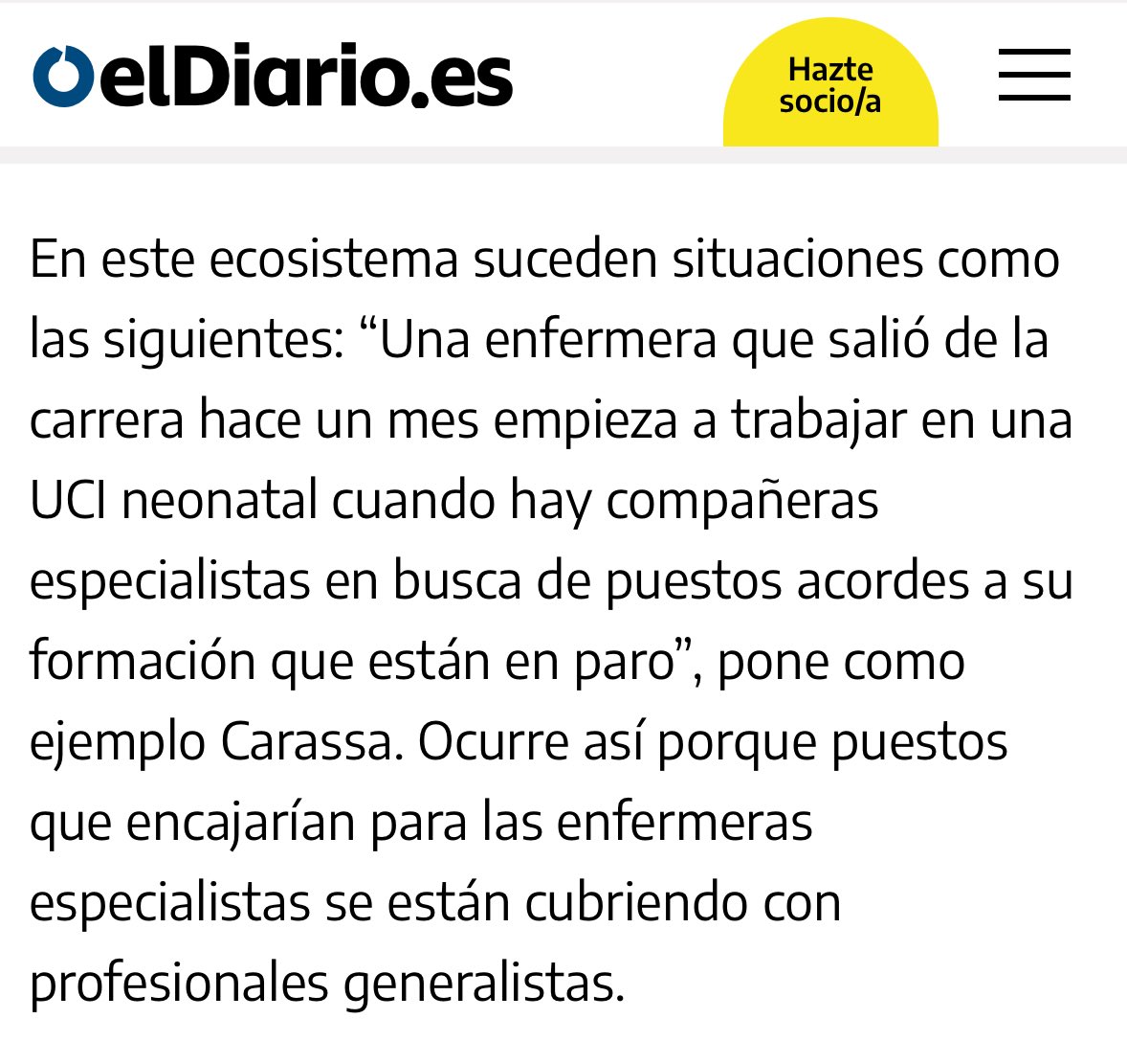 🔔 Compartimos el artículo de <a href="/eldiarioes/">elDiario.es</a> 

«El sistema las forma pero luego no les da cobijo: el "fraude" de las enfermeras especialistas en España» 

eldiario.es/sociedad/siste…