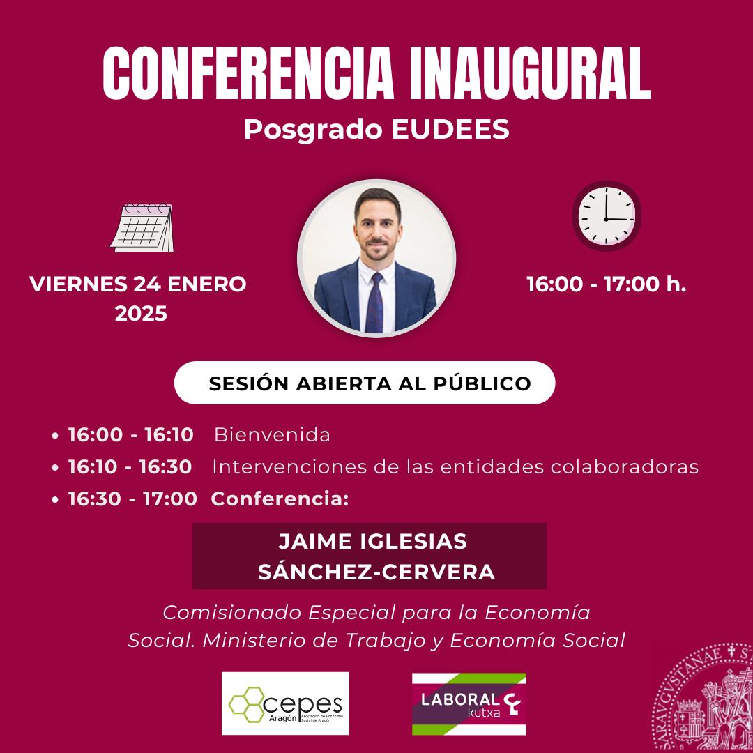 LAB_ES Unizar (@lab_es_unizar) on Twitter photo La 19ª edición del posgrado EUDEES comienza hoy con una sesión online abierta al público como acto inaugural a cargo de Jaime Iglesias Sánchez-Cervera, comisionado especial para la Economía Social.
Inscripciones: eudees@unizar.es
#EconomeíaSocial #PosgradoEUDEES La 19ª edición del posgrado EUDEES comienza hoy con una sesión online abierta al público como acto inaugural a cargo de Jaime Iglesias Sánchez-Cervera, comisionado especial para la Economía Social.
Inscripciones: eudees@unizar.es
#EconomeíaSocial #PosgradoEUDEES
