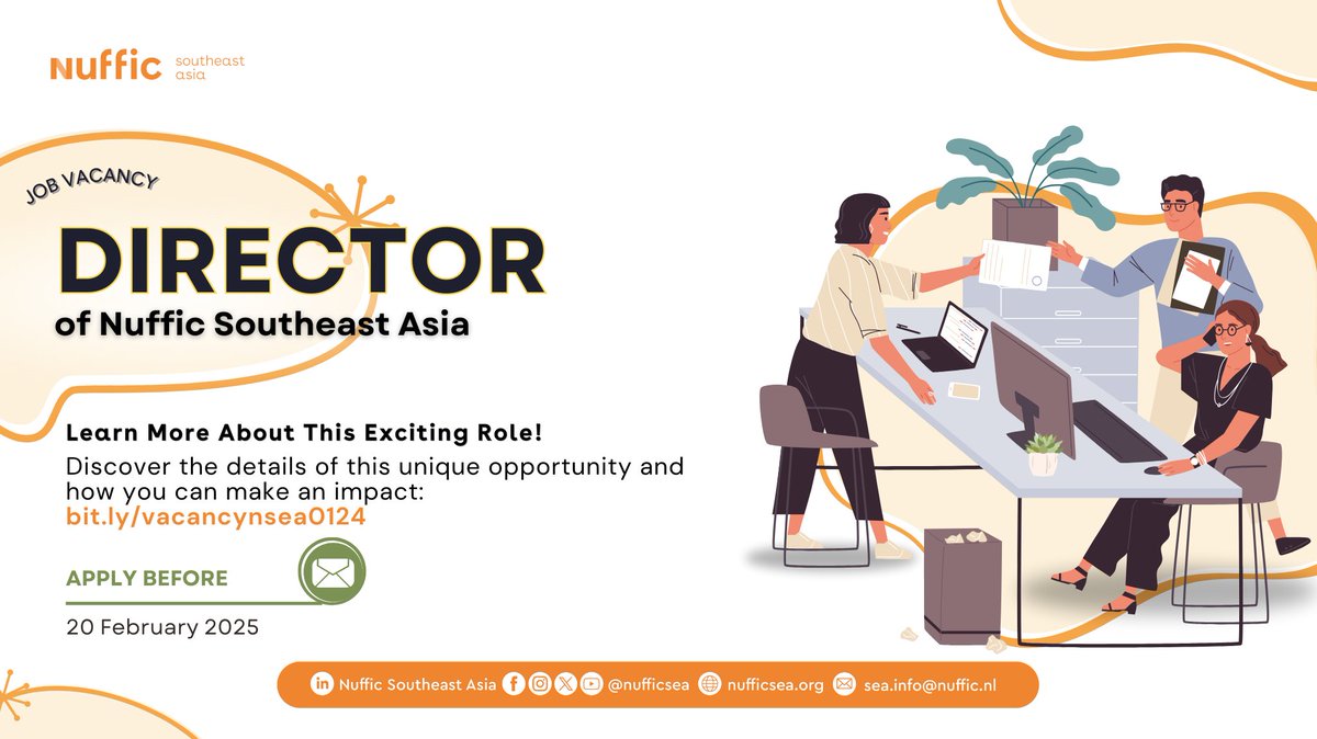 We are looking for our next Executive Director! This role will play a key part in enhancing education, knowledge development, and international collaboration.

📢 Visit bit.ly/vacancynsea0124 for more information and application details. Apply before 20 February 2025. #Vacancy